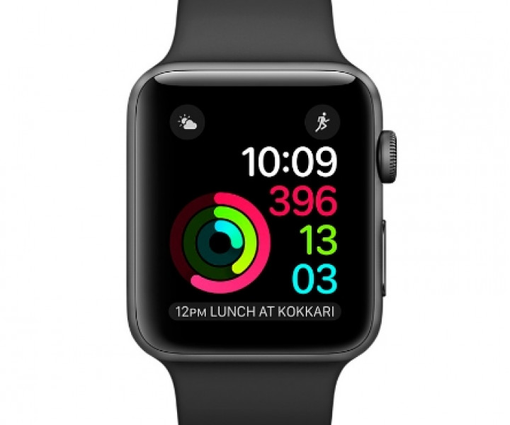 Apple Watch Series 2 38mm Space Gray Aluminum Case with Black Sport Band (MP0D2)