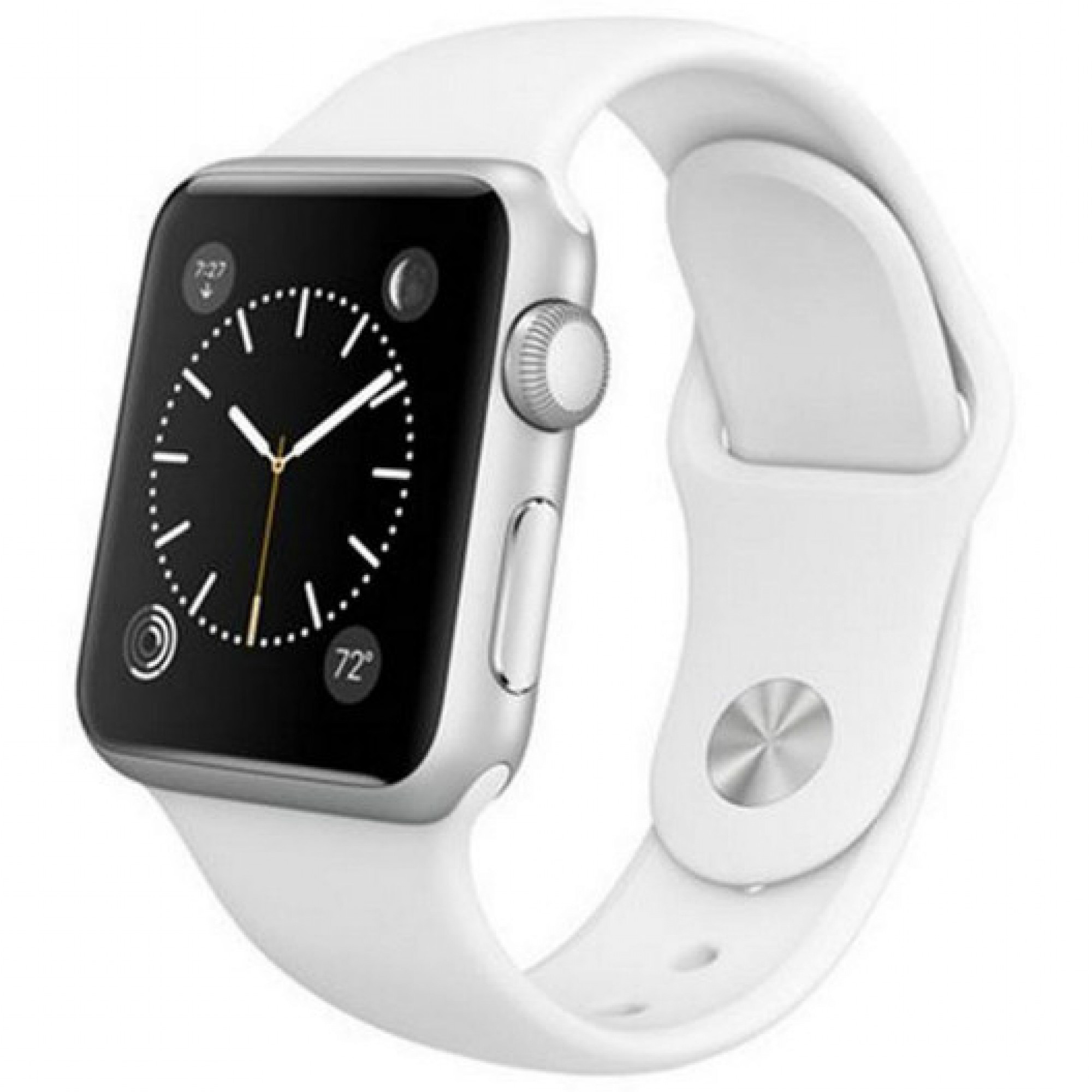Apple Watch 38mm Stainless Steel with White Sport Band (MJ302)