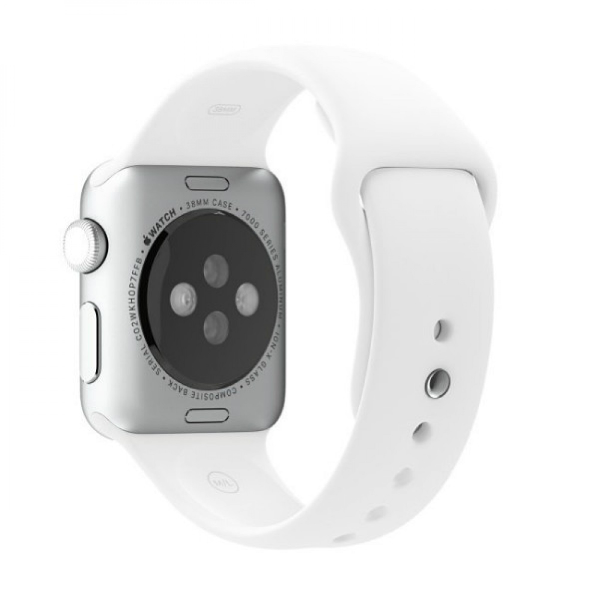 Apple Watch 38mm Stainless Steel with White Sport Band (MJ302)