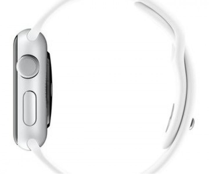 Apple Watch 38mm Stainless Steel with White Sport Band (MJ302)