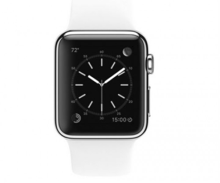 Apple Watch 38mm Stainless Steel with White Sport Band (MJ302)