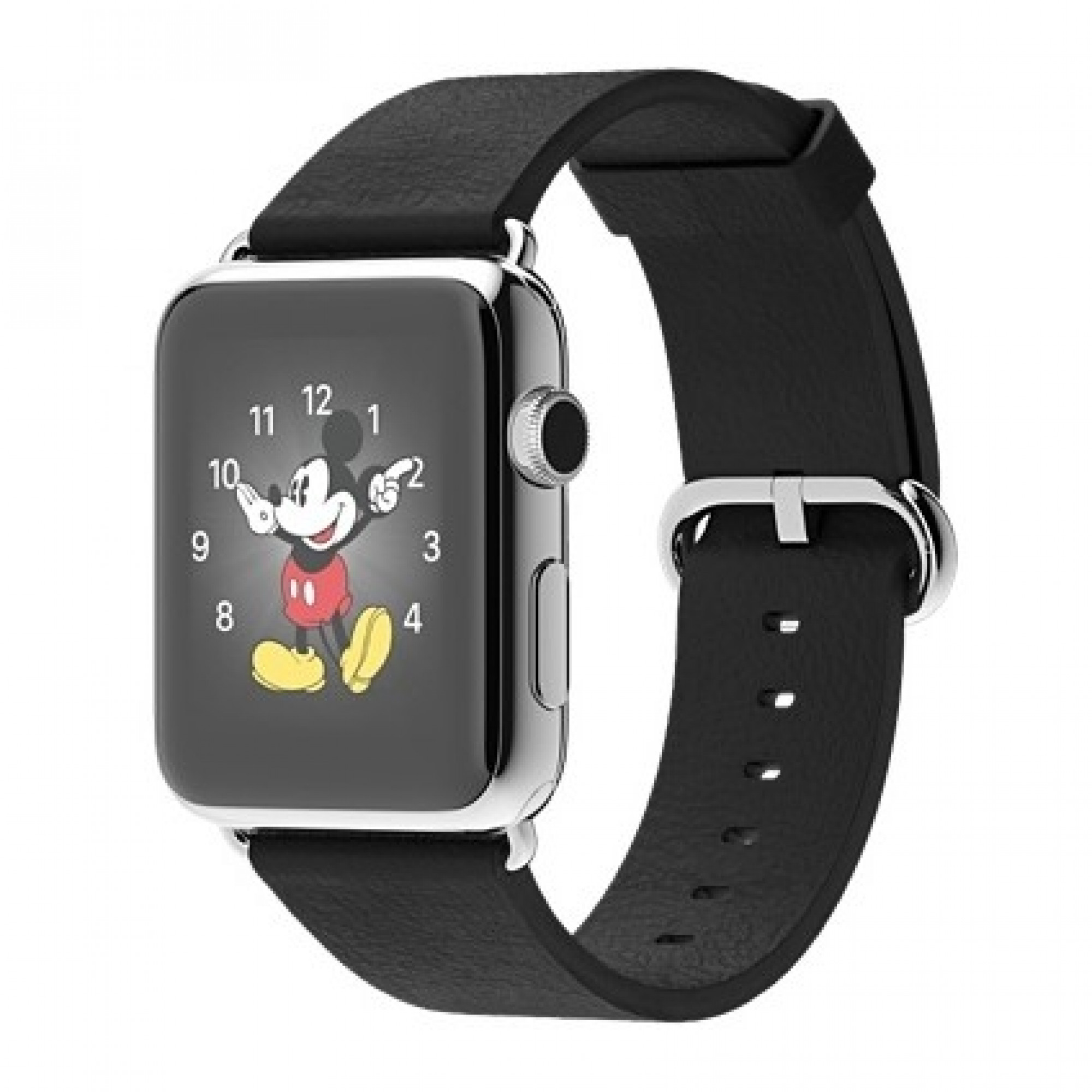 Apple Watch 42mm Stainless Steel Case with Black Classic Buckle (MJ3X2)