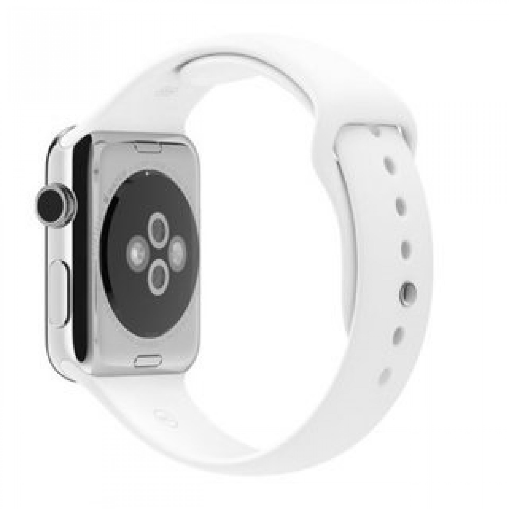 Apple Watch 42mm Stainless Steel Case with White Sport Band (MJ3V2)