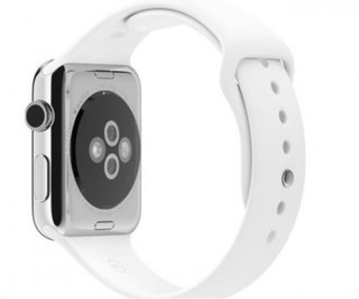 Apple Watch 42mm Stainless Steel Case with White Sport Band (MJ3V2)