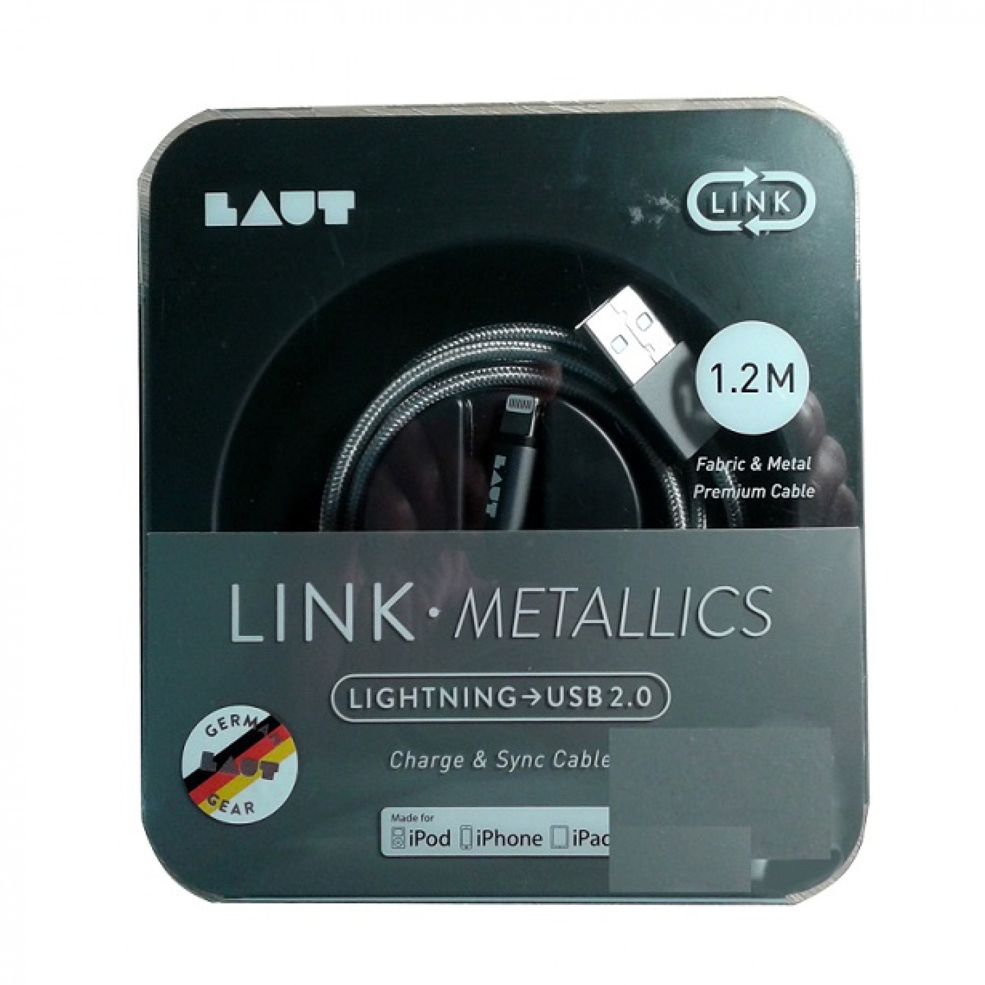Кабель Lightning LAUT LINK Metallics (LAUT_LKM_LTN1.2_GM)