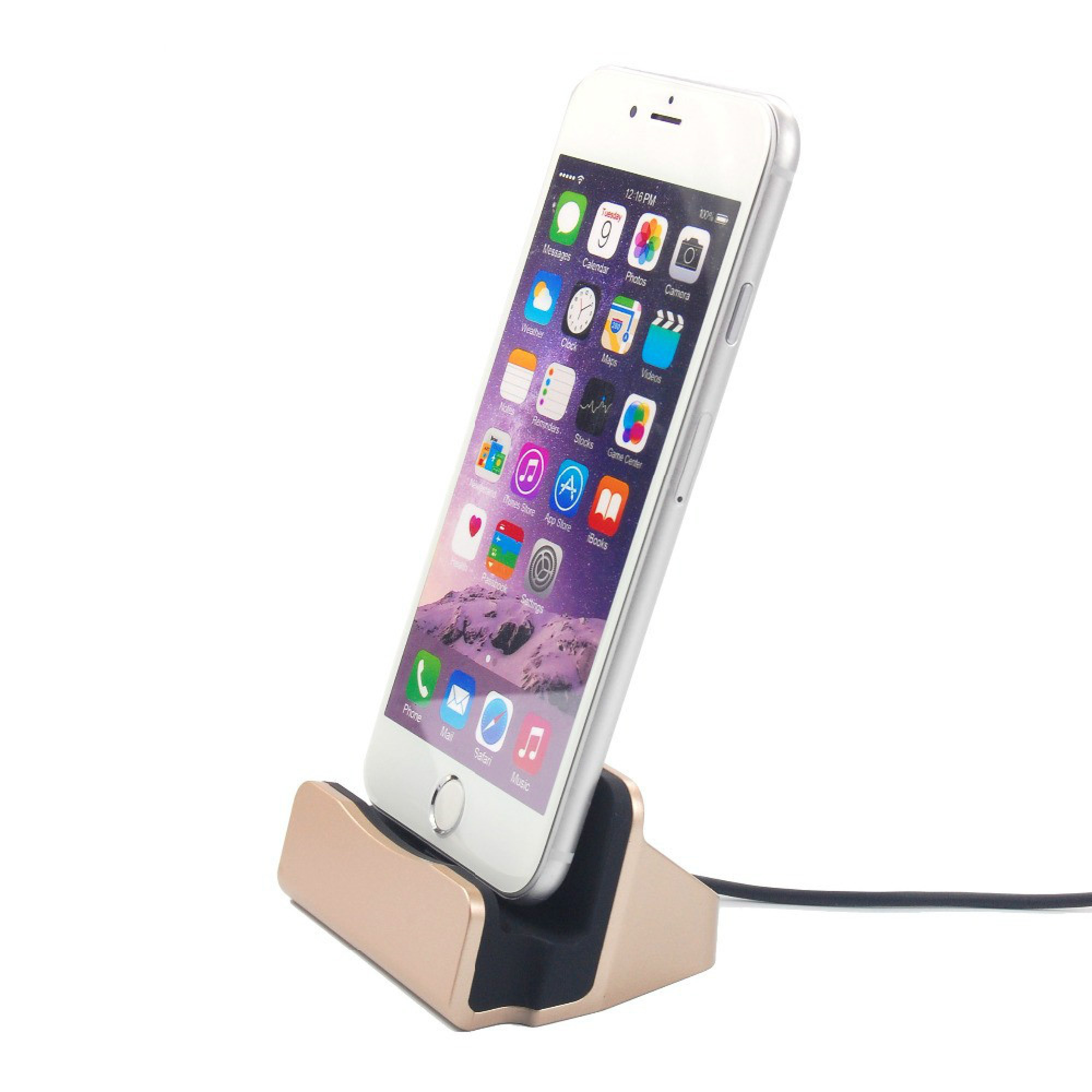 Док-станция для Iphone 5/6/6+ с кабелем Gold
