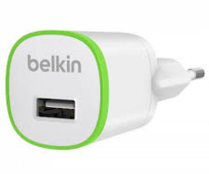 Зарядное устройство Belkin USB Micro Charger (220V + LIGHTNING сable, USB 1Amp), Белое F8J025vf04-WHT