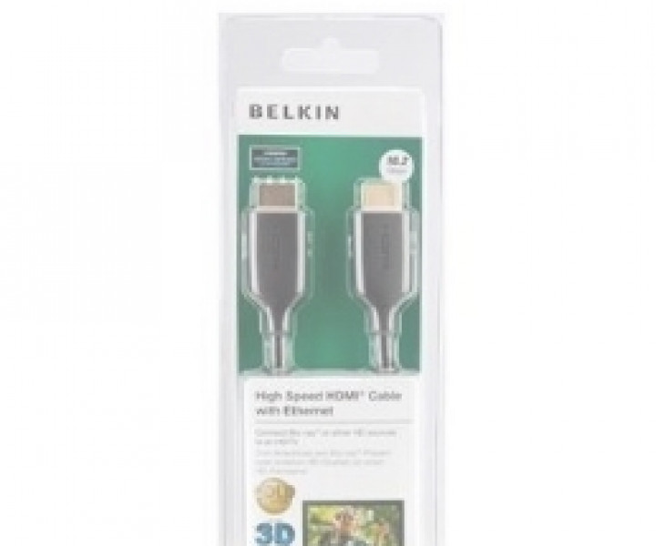Кабель BELKIN HDMI (AM / AM) High Speed w / Ethernet 2м, BLACK, GOLD F3Y021bt2M