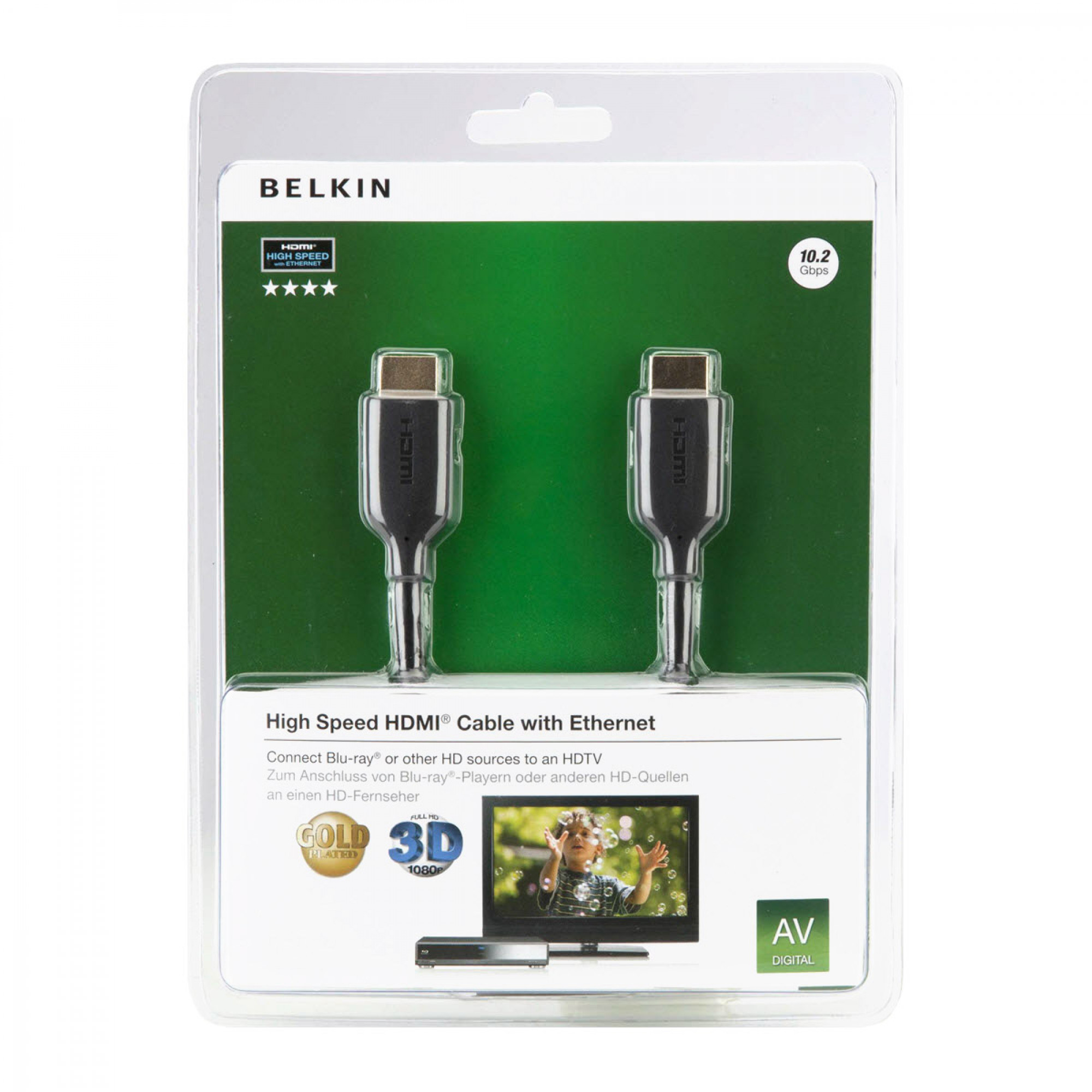Кабель HDMI (AM/AM) Belkin High Speed w/Ethernet 15м, Black/Черный F3Y021bf15M