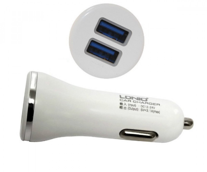 АЗУ Ldnio Dual Usb Car Charger DL-C23 White