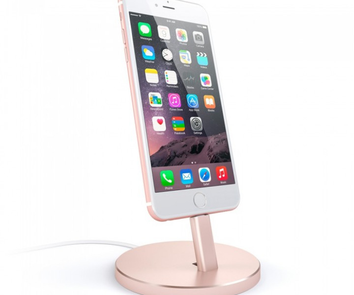 Подставка Satechi Aluminum Desktop Charging Stand for iPhone Space Rose Gold