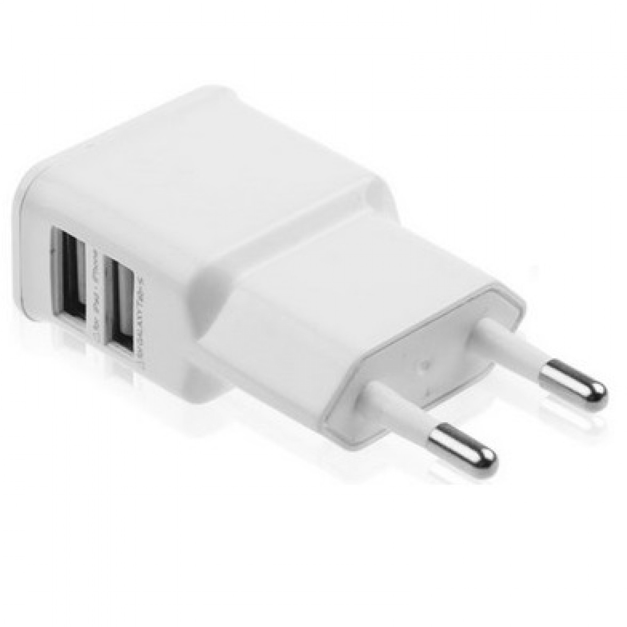 Универсальное зарядное устройство адаптер на 2 USB порта 2A, цвет белый для iPhone 4/4s/5/5s