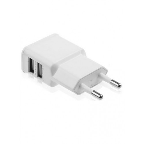 Универсальное зарядное устройство адаптер на 2 USB порта 2A, цвет белый для iPhone 4/4s/5/5s 
