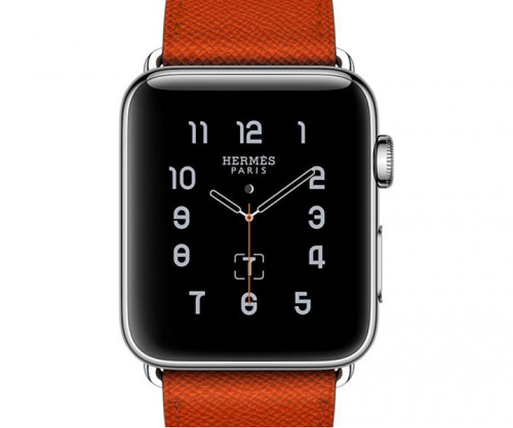 Apple Watch Hermes 42mm Series 2 Stainless Steel Case with Feu Epsom Leather Single Tour (MNQ22)