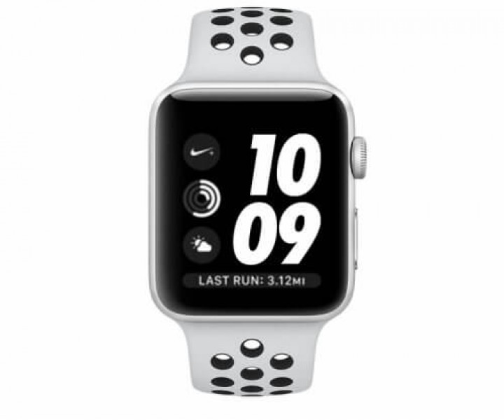 Apple Watch Series 3 Nike 38mm GPS Silver Aluminum Case with Pure Platinum/Black Sport Band (MQKX2)