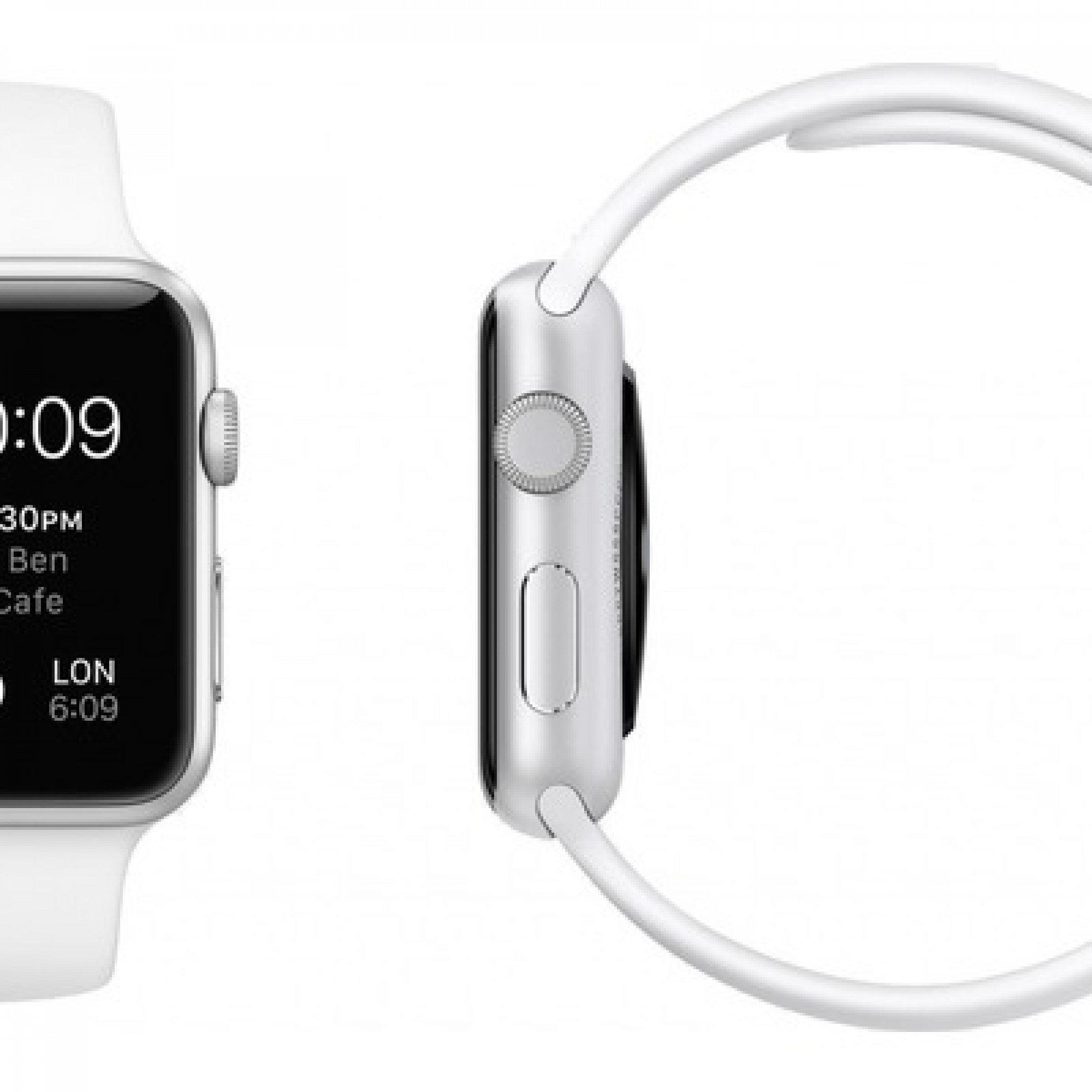 Apple Watch Sport 38mm Silver Aluminum Case with White Sport Band (MJ2T2)