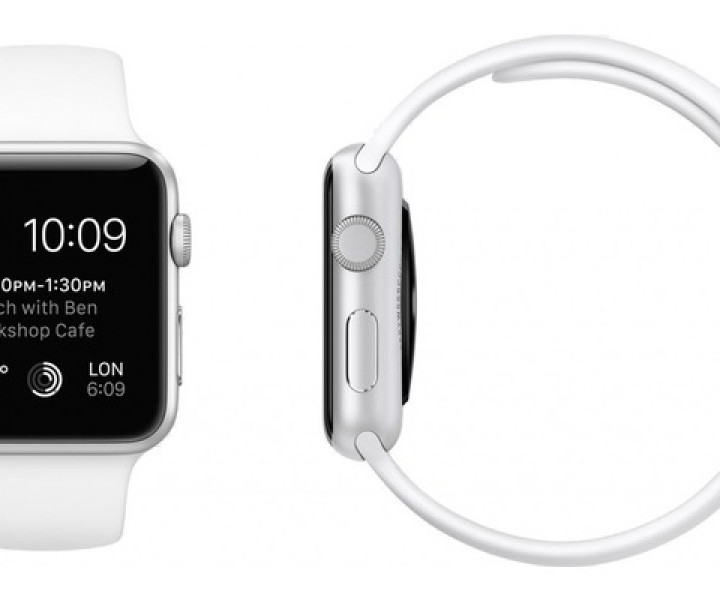 Apple Watch Sport 38mm Silver Aluminum Case with White Sport Band (MJ2T2)