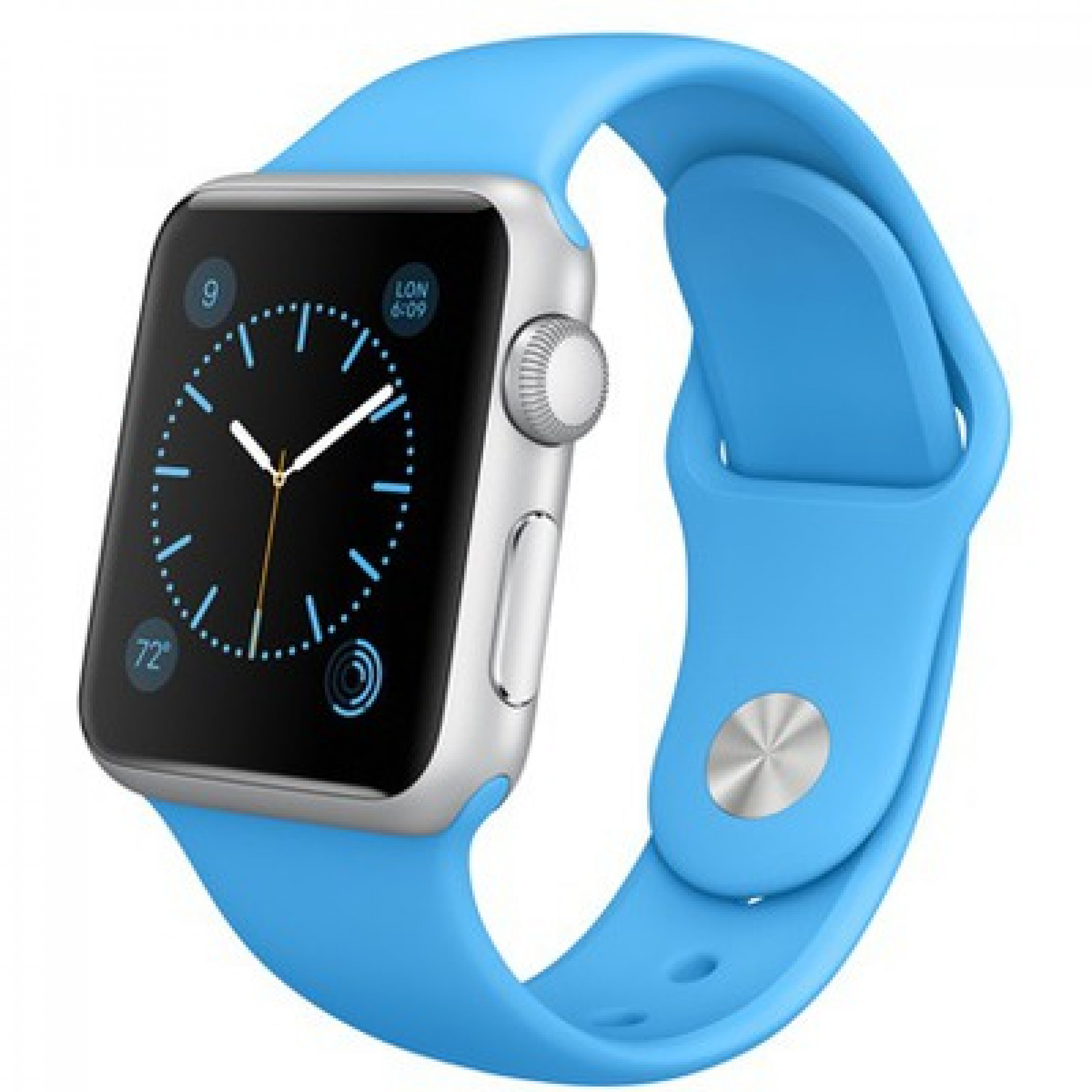 Apple Watch Sport 38mm Silver Aluminum Case with Blue Sport Band (MJ2V2)