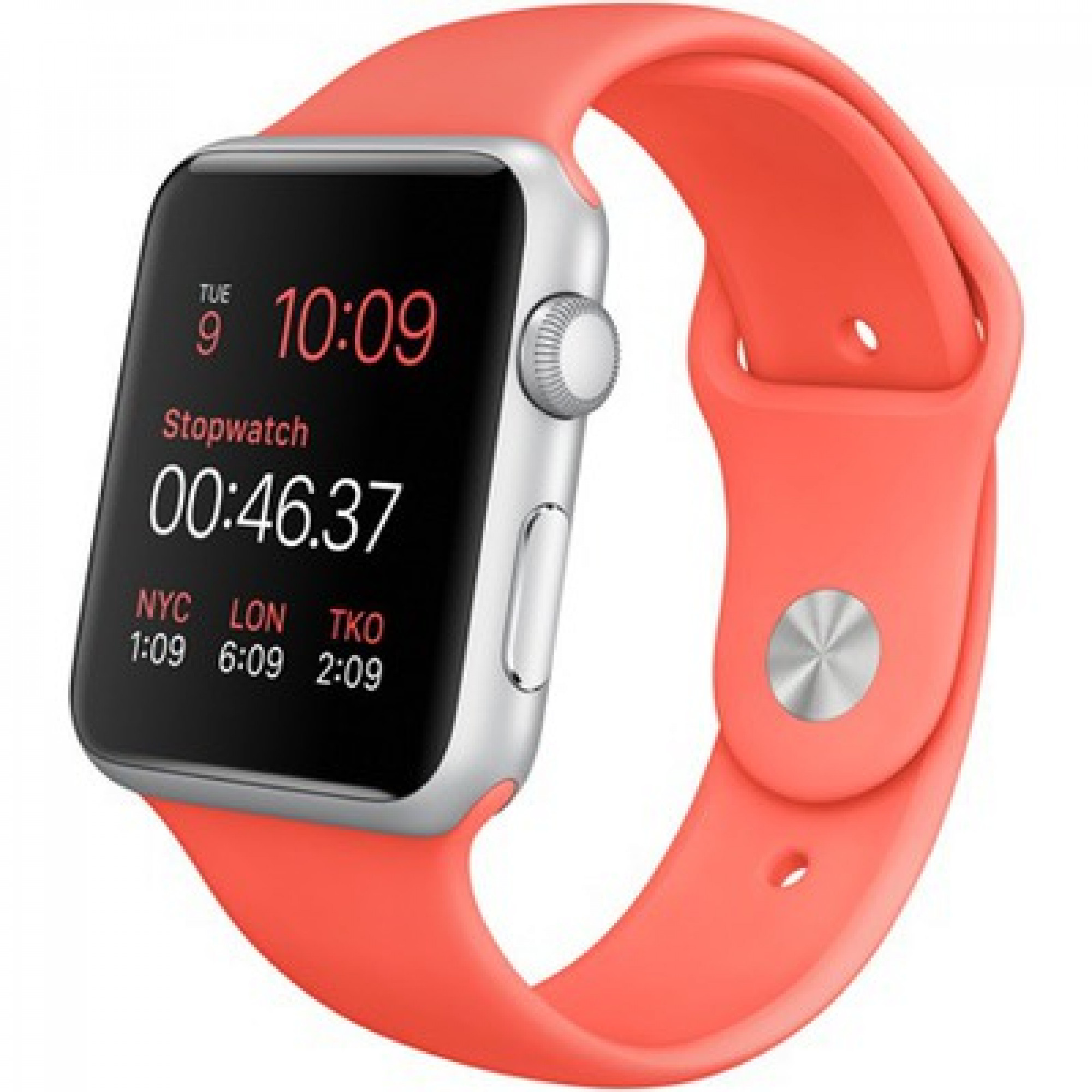 Apple Watch Sport 42mm Silver Aluminum Case with Pink Sport Band (MJ3R2)