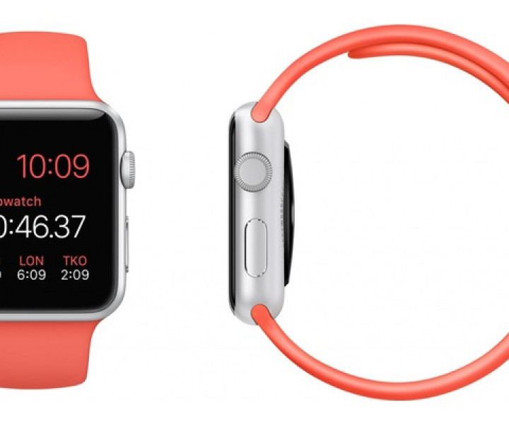 Apple Watch Sport 42mm Silver Aluminum Case with Pink Sport Band (MJ3R2)