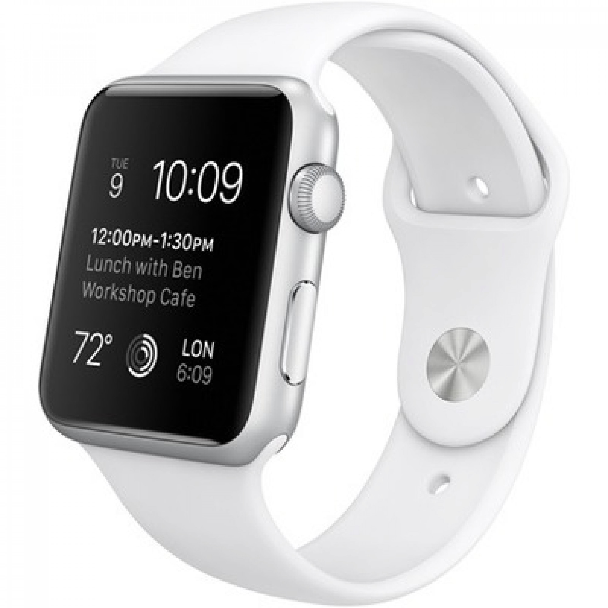Apple Watch Series 1 42mm Silver Aluminum Case with White Sport Band (MJ3N2)