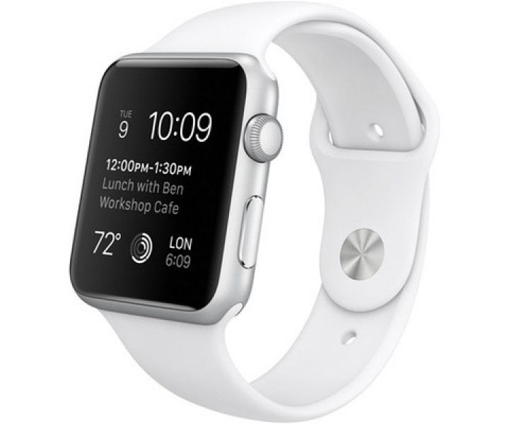 Apple Watch Series 1 42mm Silver Aluminum Case with White Sport Band (MJ3N2)