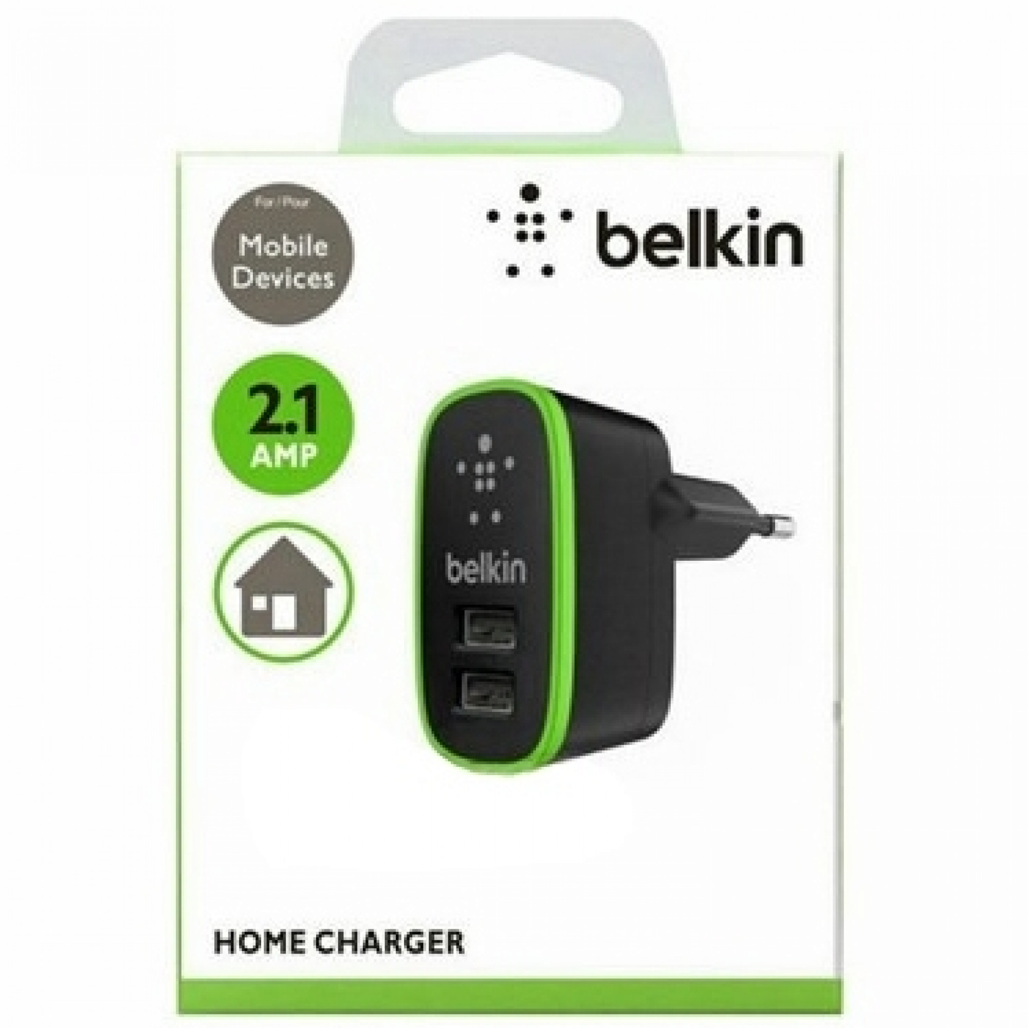 Зарядний пристрій Belkin 2 USB Port Home Charger 2.1А Black