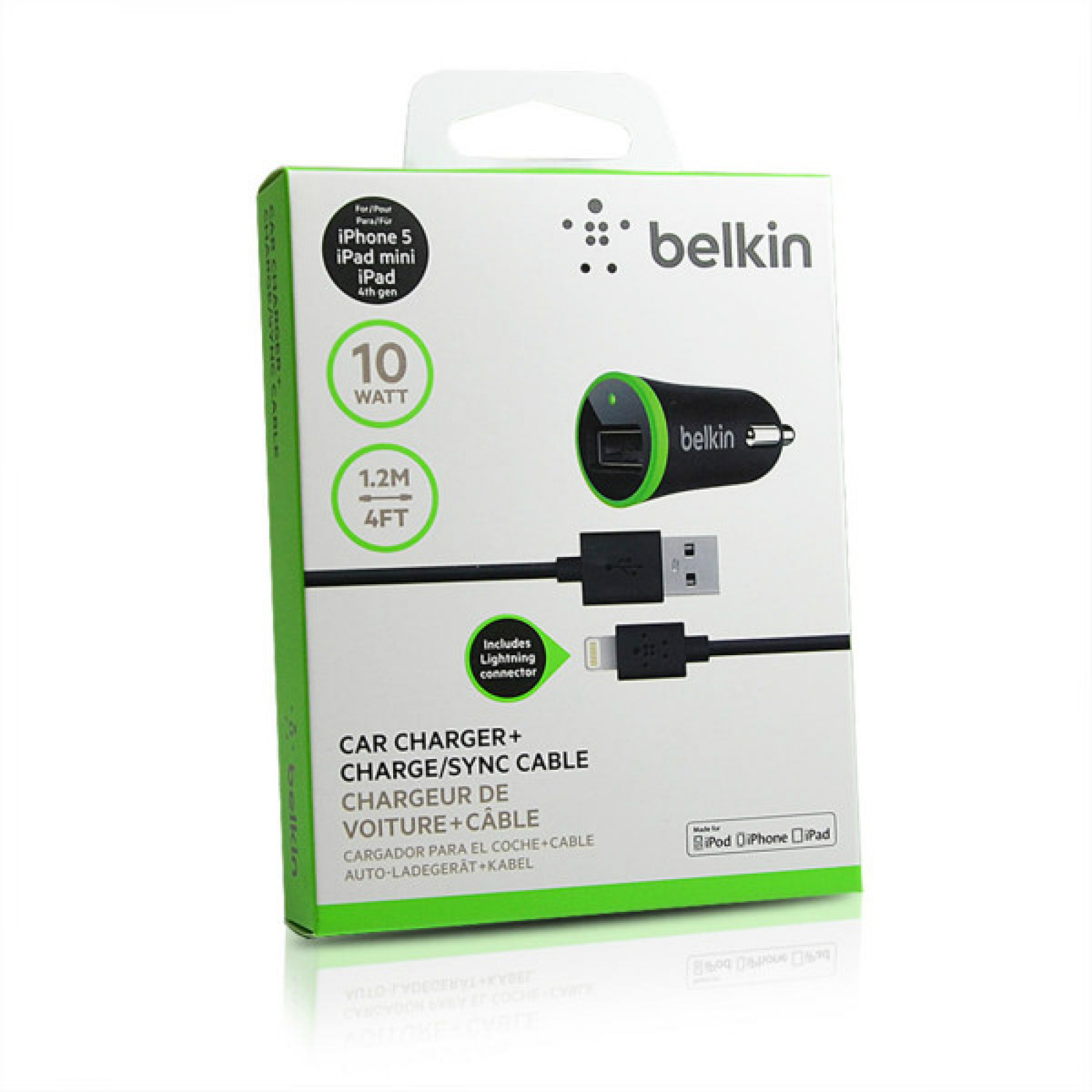 АЗУ Belkin 10 Watt/2.1A 1USB Lightning cable Black