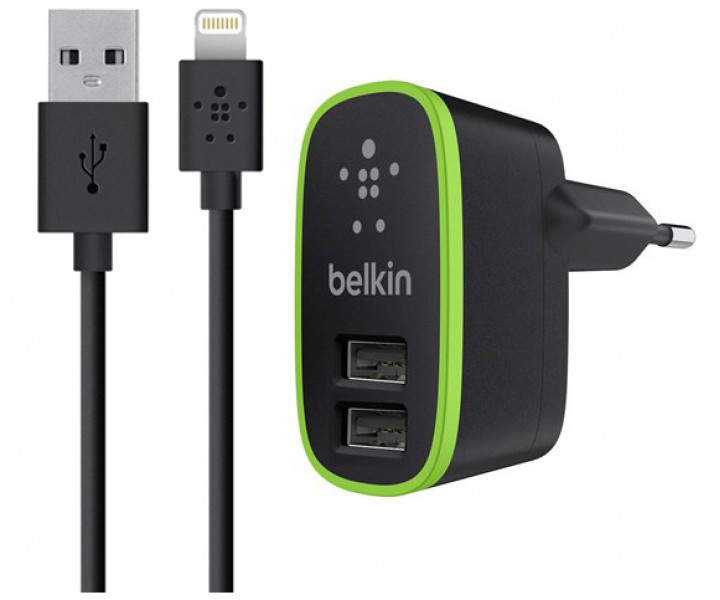 Зарядний пристрій Belkin 2 USB Port Home Charger 2.1А Black