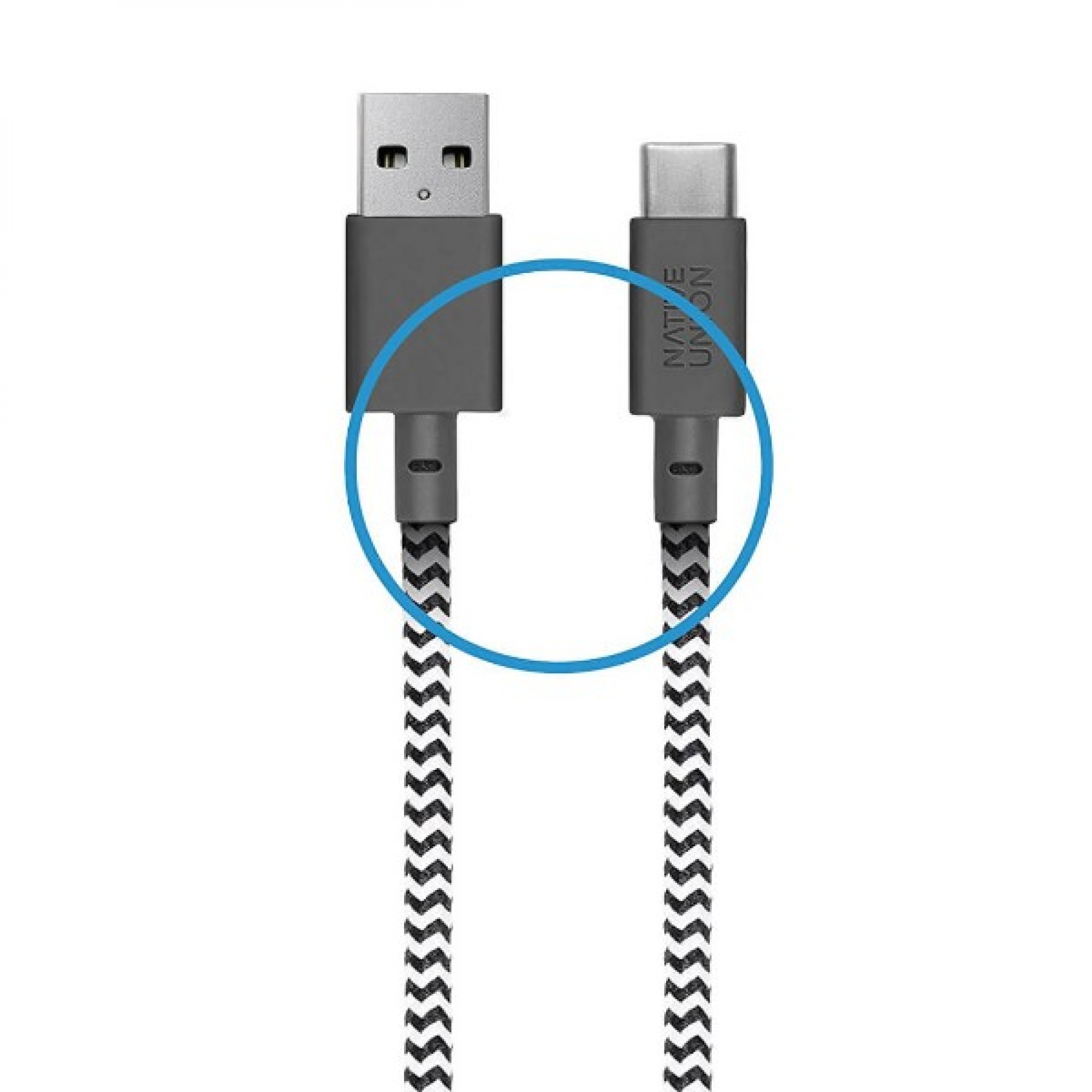Кабель Native Union Night Cable USB-A to USB-C Zebra (3 m) (NCABLE-KV-AC-ZEB)