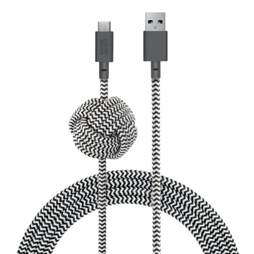 Кабель Native Union Night Cable USB-A to USB-C Zebra (3 m) (NCABLE-KV-AC-ZEB)