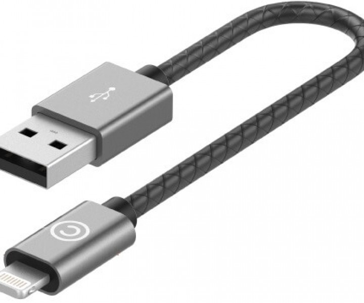 Кабель Lab.C Lightning Leather Cable A.L 0.15 m Space Grey