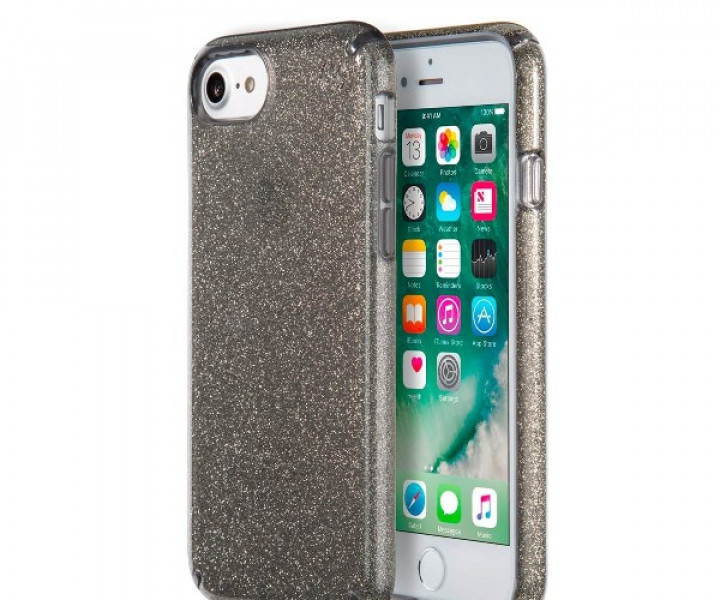 Чохол Speck Presidio Clear + Glitter Onyx Black для iPhone 7/8