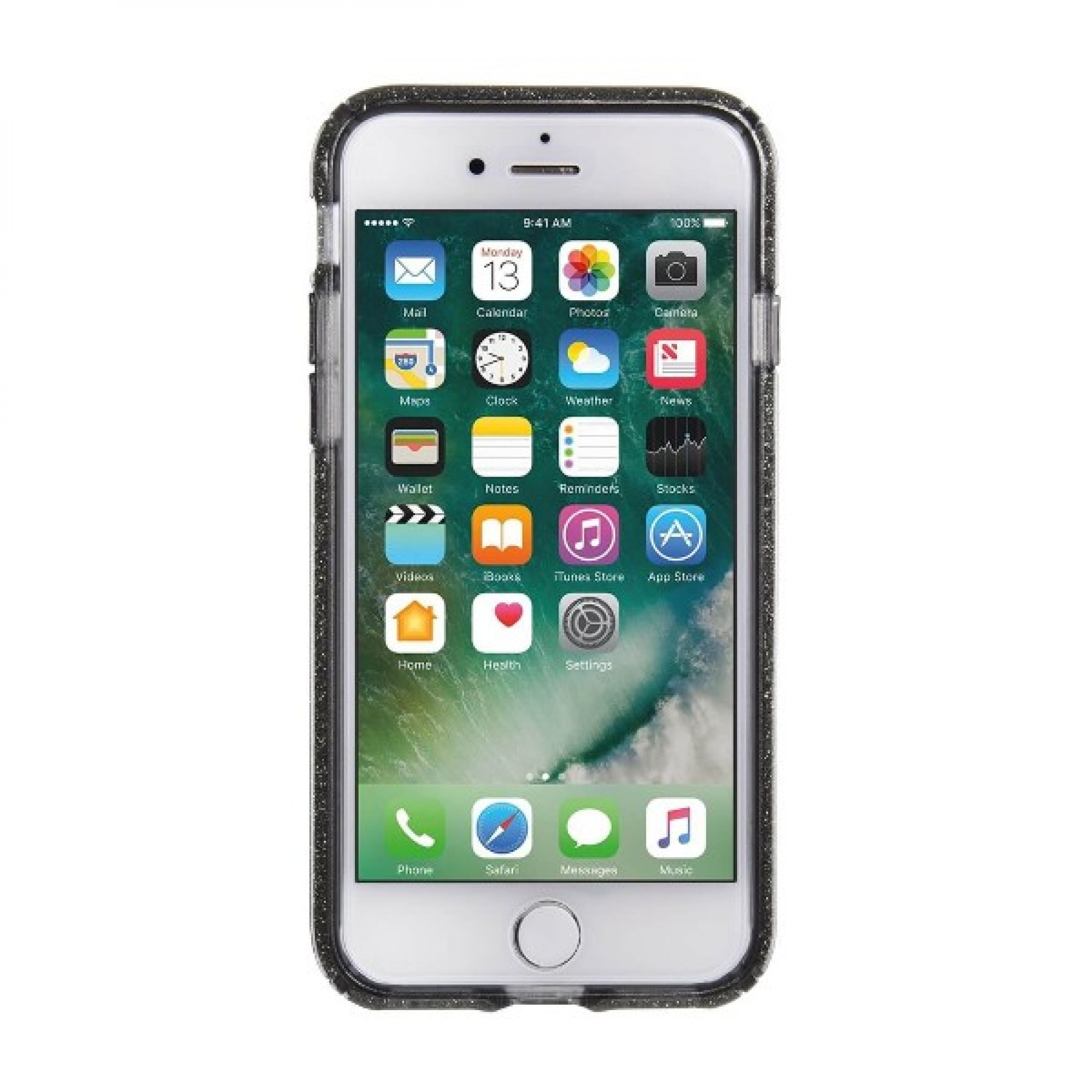 Чохол Speck Presidio Clear + Glitter Onyx Black для iPhone 7/8