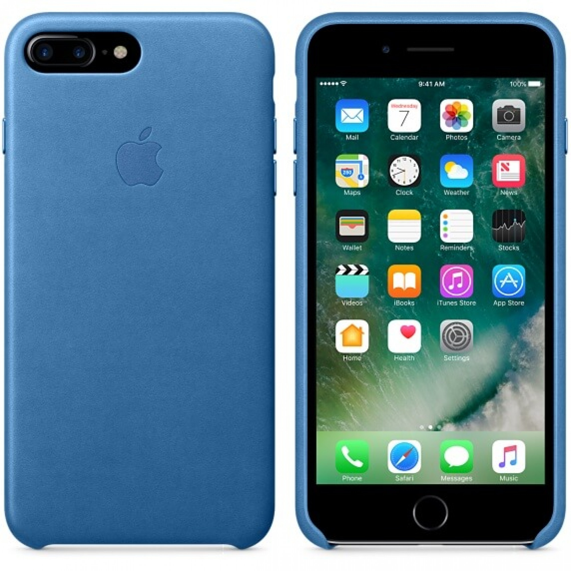 Чохол Apple Original Leather Case Sea Blue для iPhone 7 Plus/8 Plus