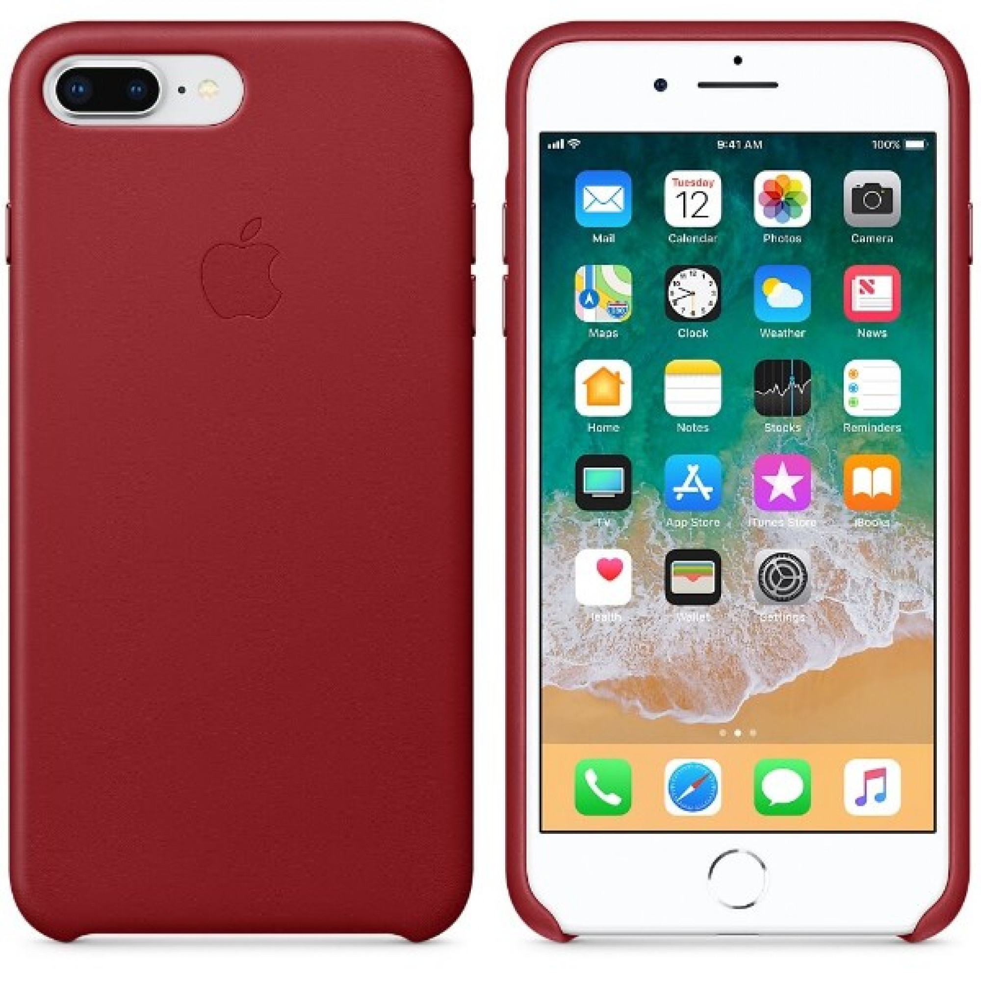 Чохол Apple Leather Case Red для iPhone 7 Plus/8 Plus