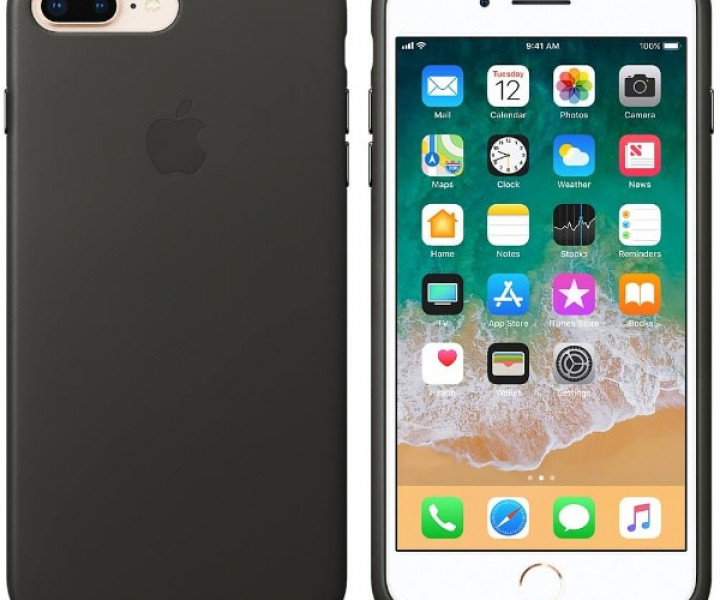Чохол Apple Original Leather Case Gray для iPhone 7 Plus / 8 Plus