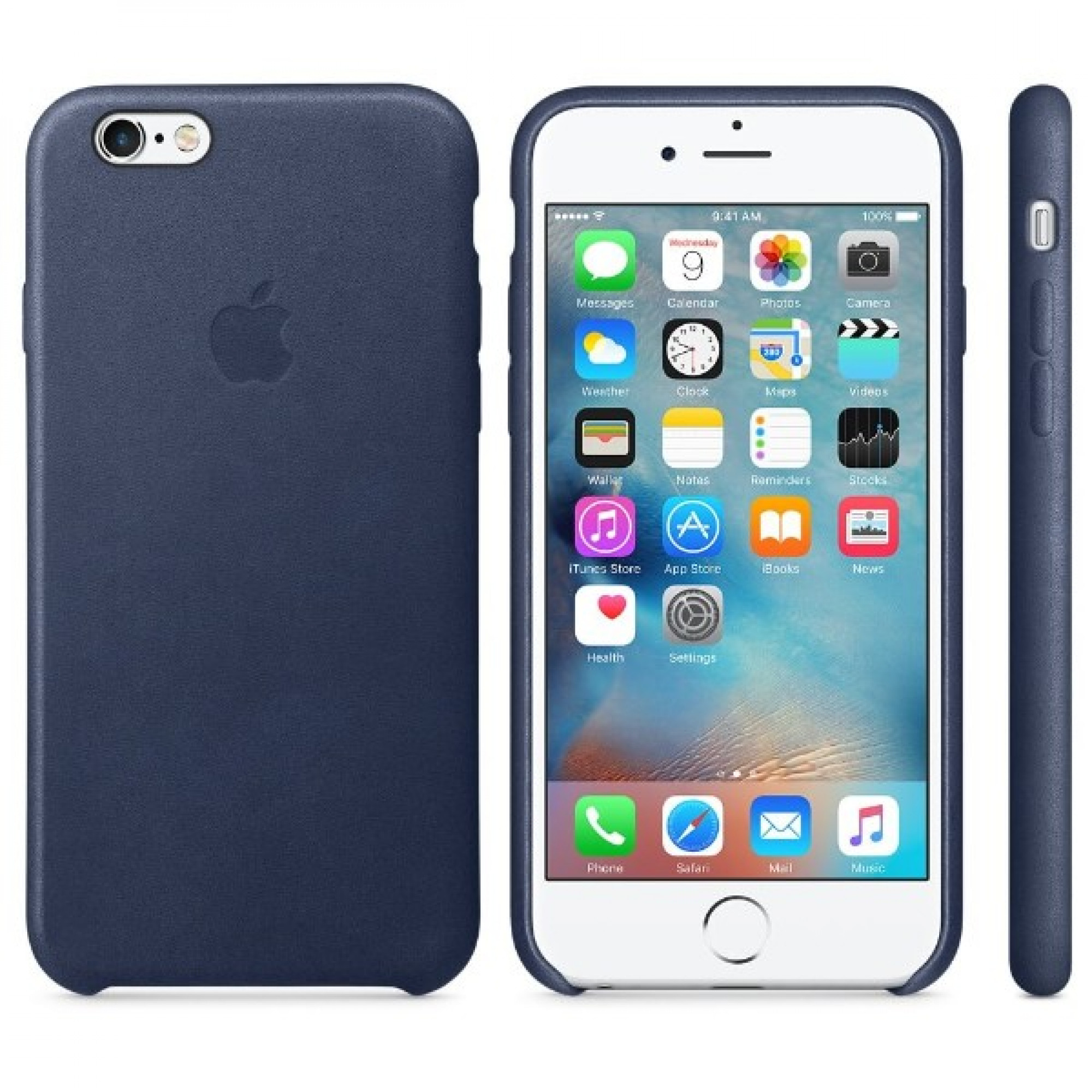 Чохол Apple Leather Case для iPhone 6/6s Midnight Blue (MKXU2)