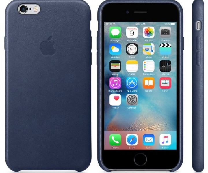 Чохол Apple Leather Case для iPhone 6/6s Midnight Blue (MKXU2)
