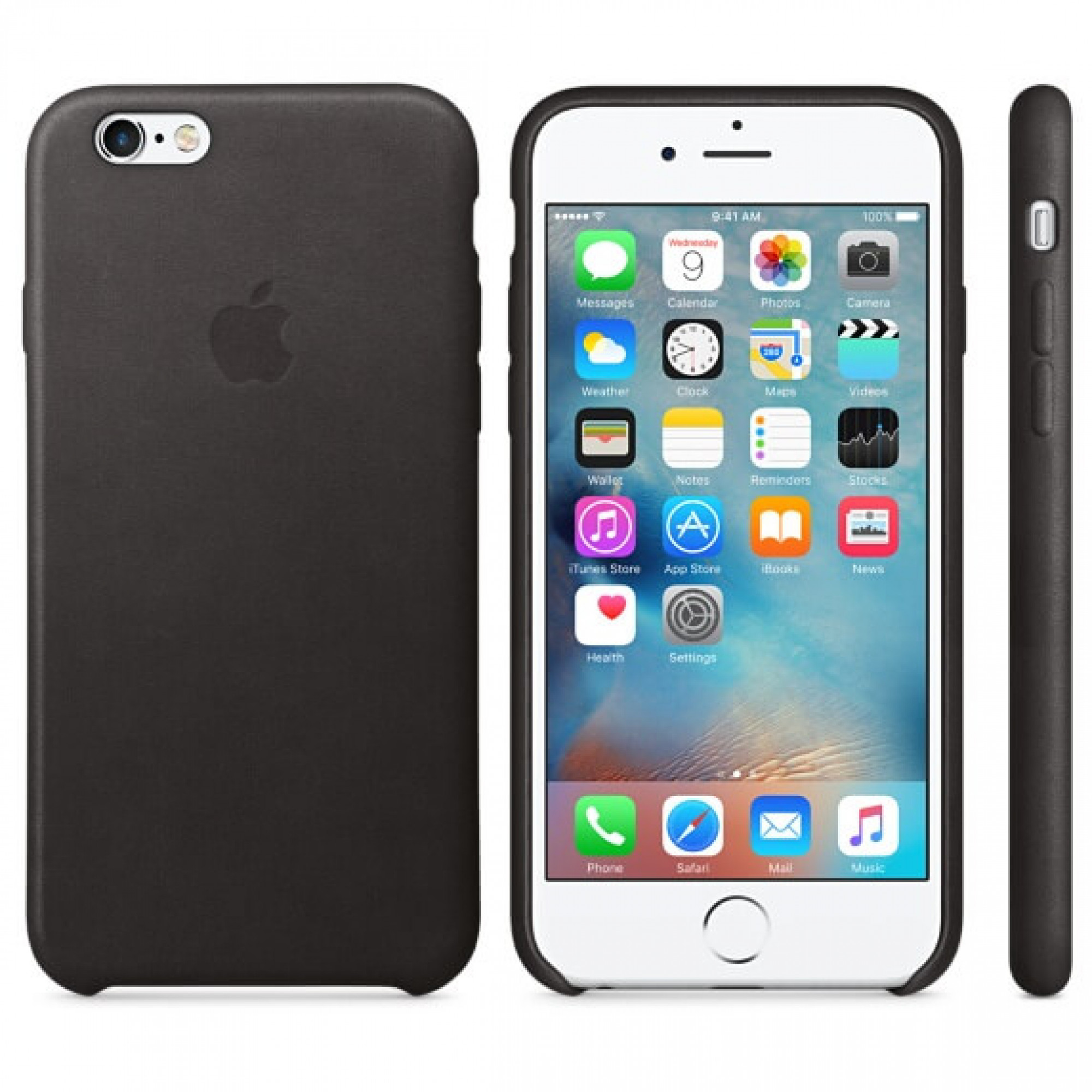 Чохол Apple Leather Case для iPhone 6 / 6s Black (MKXW2)