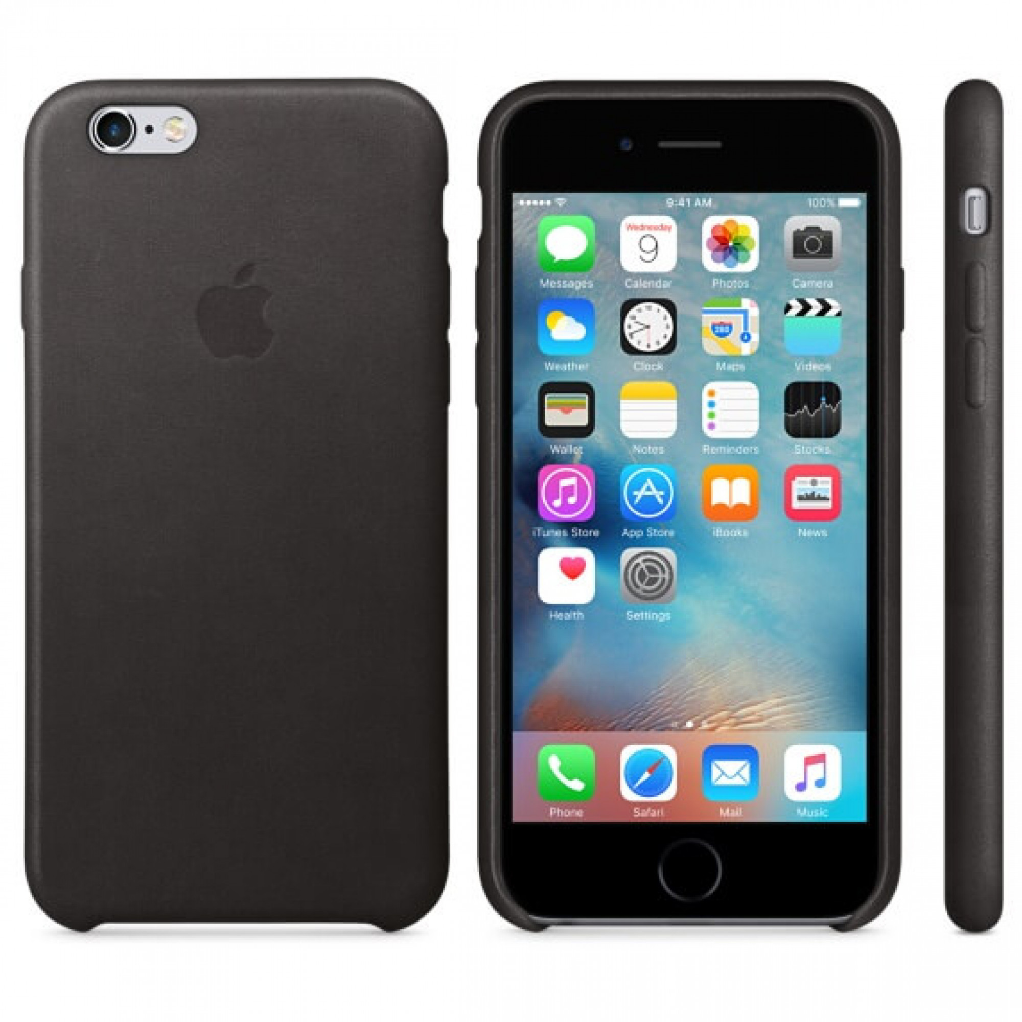 Чохол Apple Leather Case для iPhone 6 / 6s Black (MKXW2)