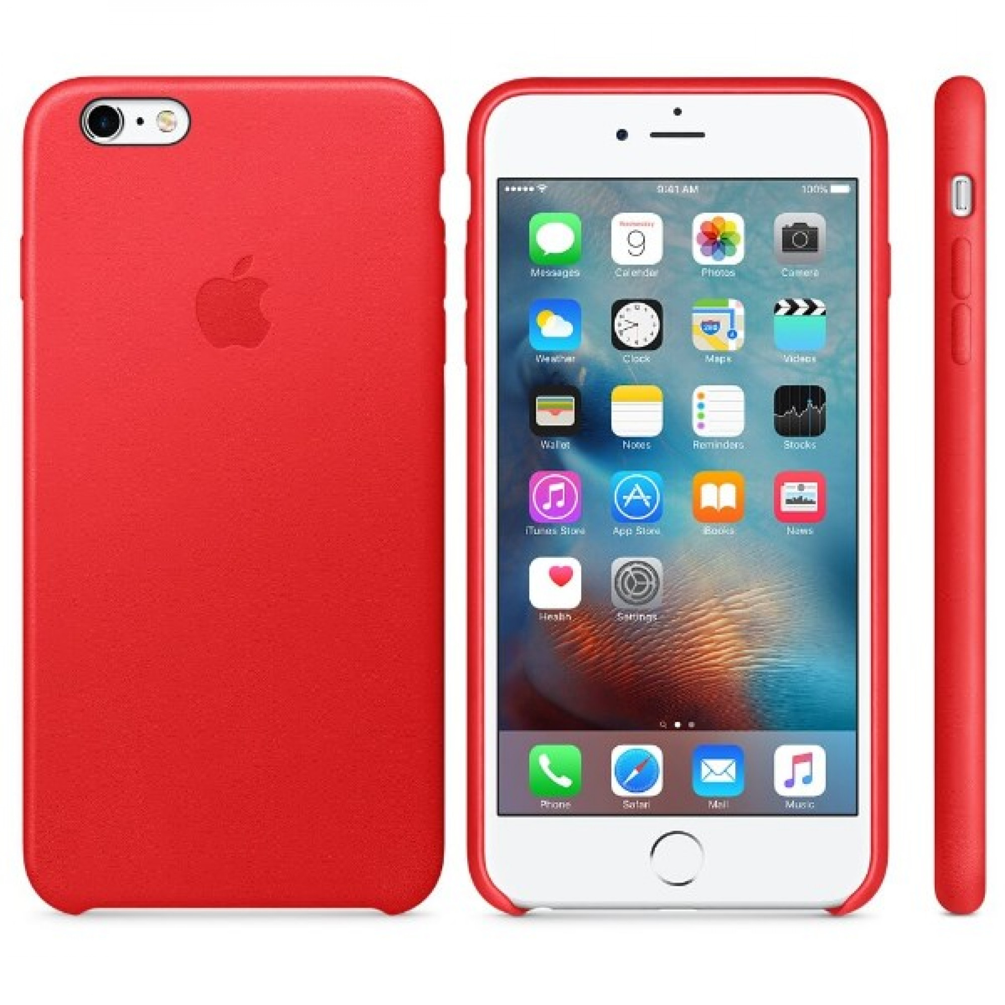 Чохол Apple Leather Case для iPhone 6 / 6s Plus RED (MKXG2)