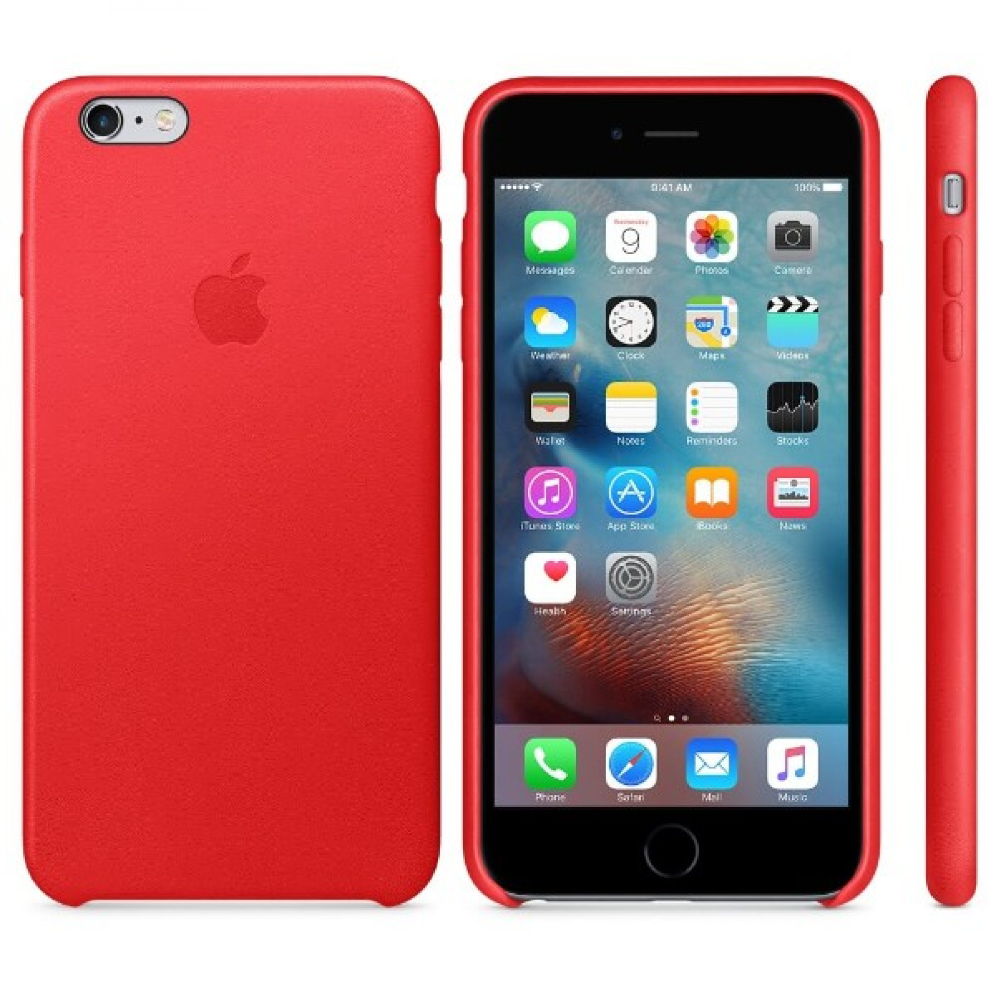 Чохол Apple Leather Case для iPhone 6 / 6s Plus RED (MKXG2)