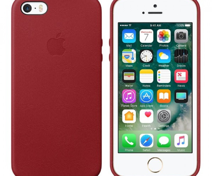 Чохол Apple Leather Case для iPhone 5/5s/SE (PRODUCT) RED (MNYV2)