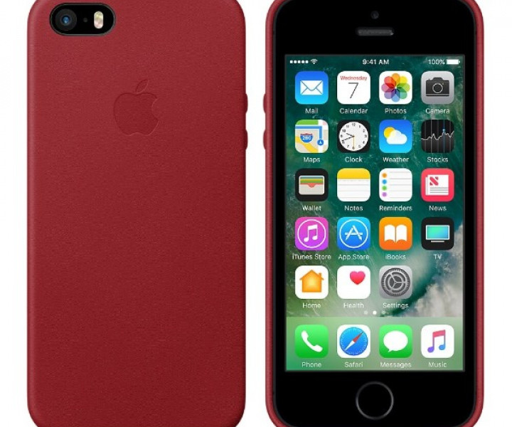 Чохол Apple Leather Case для iPhone 5/5s/SE (PRODUCT) RED (MNYV2)