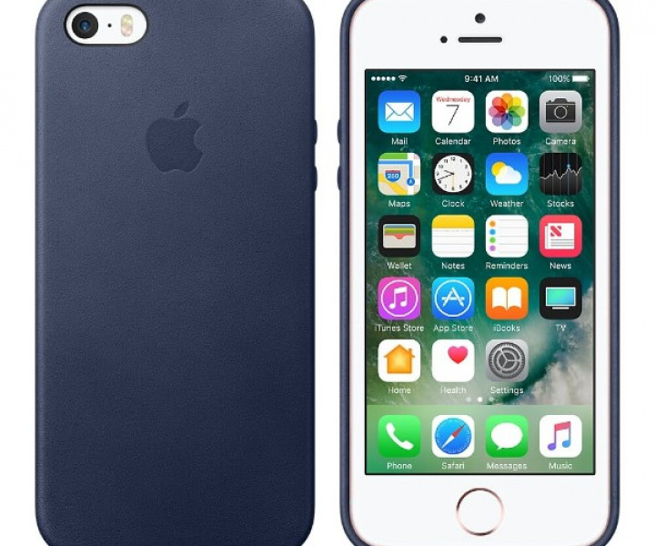 Чохол Apple Leather Case для iPhone 5/5s/SE Midnight Blue (MMHG2)