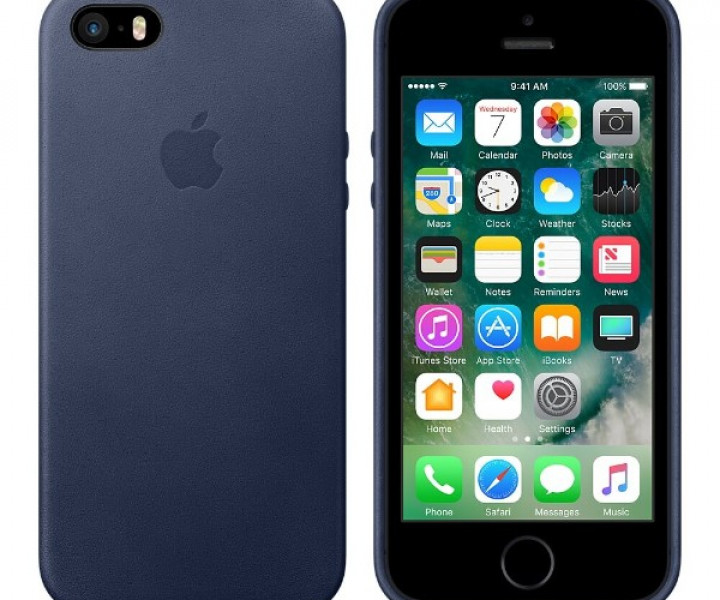Чохол Apple Leather Case для iPhone 5/5s/SE Midnight Blue (MMHG2)