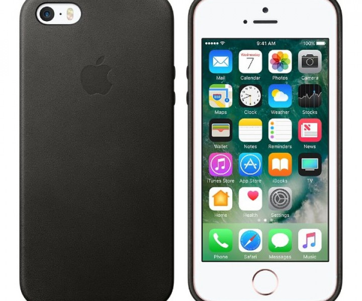 Чохол Apple Leather Case для iPhone 5 / 5s / SE Black (MMHH2)