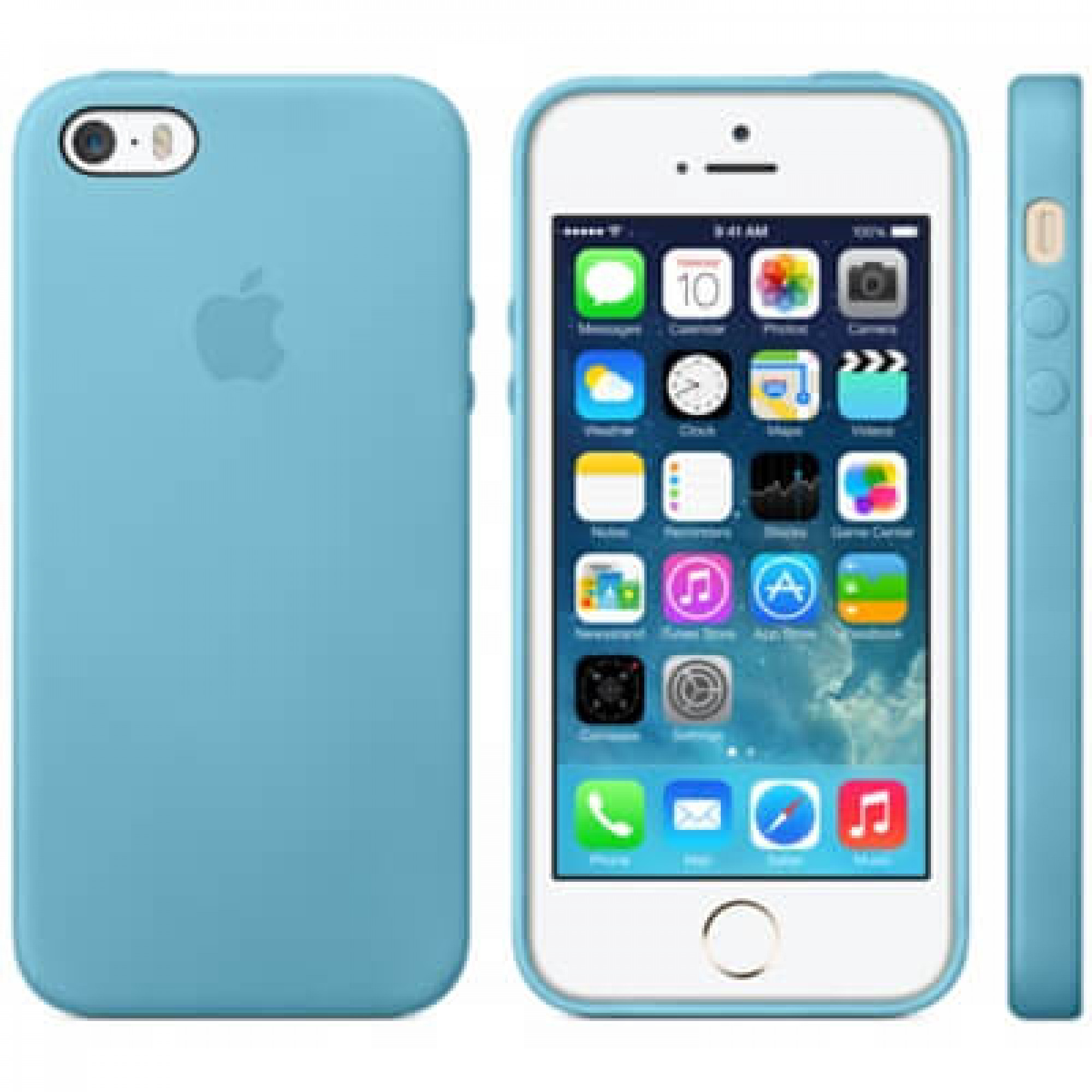 Чохол Apple Leather Case для iPhone 5 / 5s / SE Blue (MF044)