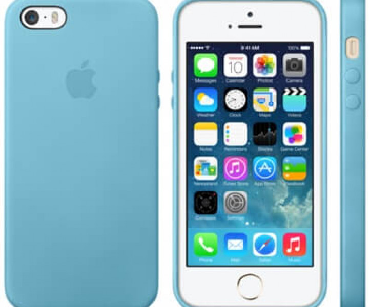 Чохол Apple Leather Case для iPhone 5 / 5s / SE Blue (MF044)